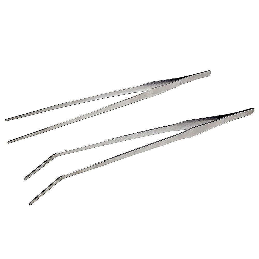 Photo 1 of MRTIOO 2Pcs 10.5" Reptile Stainless Steel Long Tweezers Feeding Tongs, Lizards Snake Gecko and Tarantula Supplies, Terrariums Aquarium Fish Tank Tools - 10.5" Silver 2Pcs