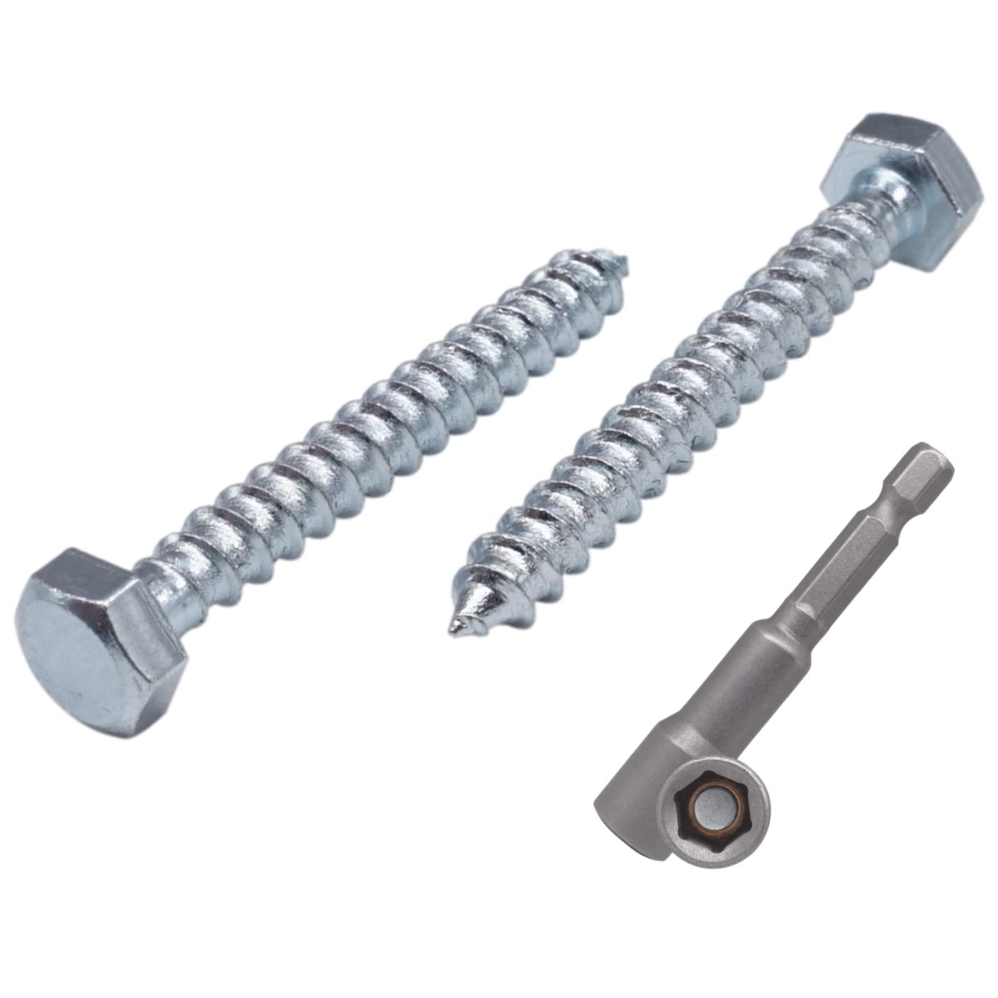 (Pack of 70 pcs) DIN 571 Zinc Plated Steel Hexagon Wood Screws M5 x 40 mm, Coach Screws, Hex Screw, Lag Bolts, Hex Head (70, M5 x 40 mm)