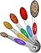 Vremi Magnetic Stainless Steel Measuring Spoons - Set of 5 Metal Measurement Spoon for Dry and Liquid Ingredients - Multifunctional Teaspoon and Tablespoon BPA Free Double End Nesting for Home Kitchen