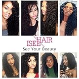 ISEE Hair 9A Grade Mongolian Kinky Curly Hair Extension Virgin Human Hair Weaving 3 Bundles Kinky Curly Virgin Hair 100% Human Hair Weaves Extension Mongolian Virgin Hair (30 30 30inches)