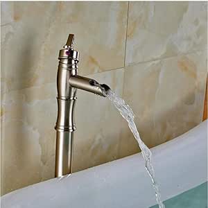 Grifo Níquel Cepillado Montado En El Piso Baño Bañera Grifo Ducha