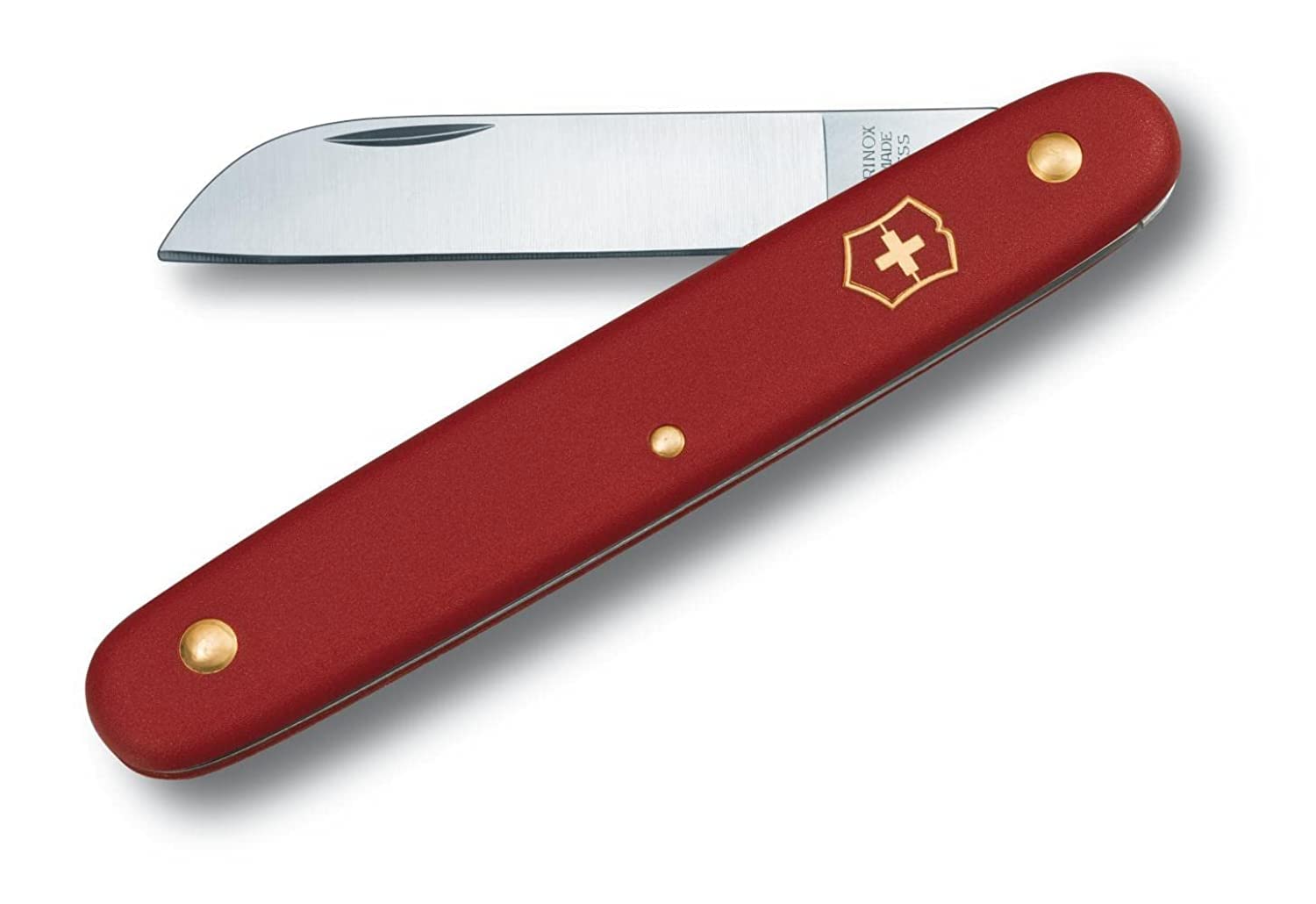 Cuchillo Victorinox Floral, hoja recta de 4, mango rojo 3.9050