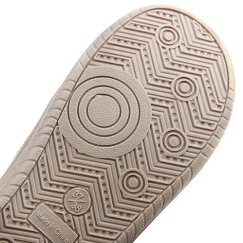 Neeseelily Women Comfort Plush Cozy Home Slippers Animal Non Slip Indoor Shoes (8.5-9 B(M) US, Grey)