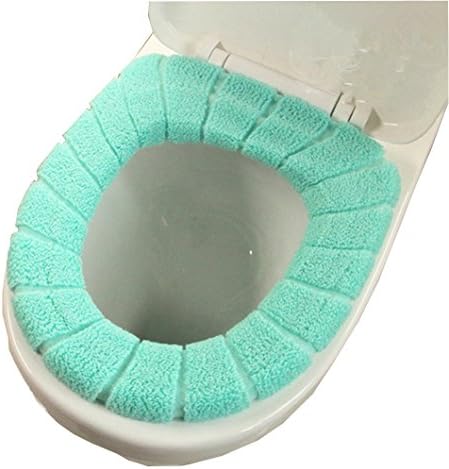 Toilet Seat Cover - VESIPA O-Shaped Bathroom Warmer Washable Cloth Toilet Pad Mat, Cushion Cover for Night Stool, Let Your Winter is No Longer Cold (Green)