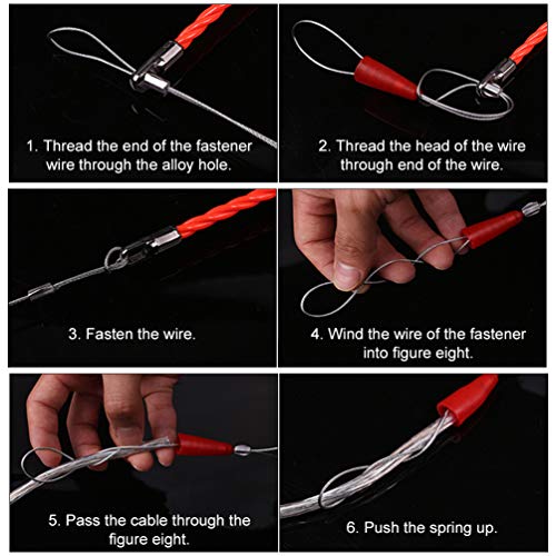 TOOLTOO 50 inch Fish Tape Electrical Wire Threader Pulling Wireman Cable Running Pull Wire Piercing Device for Electrical Wiring