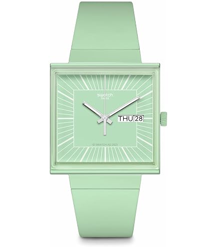 Swatch Bioceramic 「what if」グリーン 時計　ケース有り Amazon.com: Swatch Square Bioceramic Unisex Watch Casual