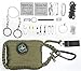 A2S Survival Gear Paracord 30pcs Emergency Kit First Aid Kit & Emergency Food finding Fishing Gear Compass Emergency Whistle Fire Starter set Survival Knife & more (Army Green, Large)