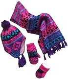 N'Ice Caps Little Girls and Infants Geo Print Sherpa Lined 3 Pc Knit Set