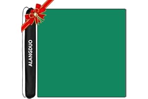 ALANGDUO Large Mahjong Mat with Black Carrying Bag, Anti Slip and Noise Reduction Table Cover for Mahjong, Poker, Card Games, Dominoes, Board Games, Slip Resistant Mat (34.5 X 34.5 Inches) (Mat-GREEN)