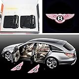 Komingo Sold Car Logo Ghost Shadow Emblems Wireless Door Sensor Lights No Drill Type Led Laser Door Shadow Light Welcome Projector Lamp 2 Qty Pack (Bentley)