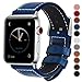 Fullmosa Compatible Apple Watch Band Leather 42mm 44mm 38mm 40mm for iWatch Series 5/4/3/2/1,42mm/44mm Dark Blue + Silver Buckle primary
