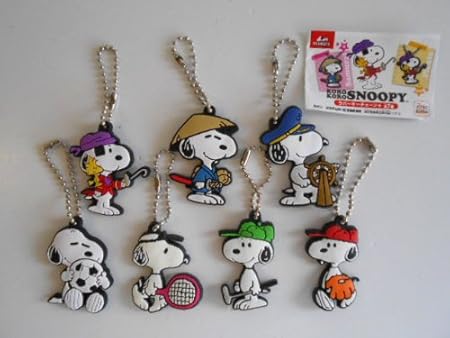 Amazon スヌーピー Snoopy ラバーキーチェーン 全7種 サッカー 海賊全7種 1 侍 2 海賊 3 ゴルフ 4 船長 5 野球 6 フィギュア ドール 通販