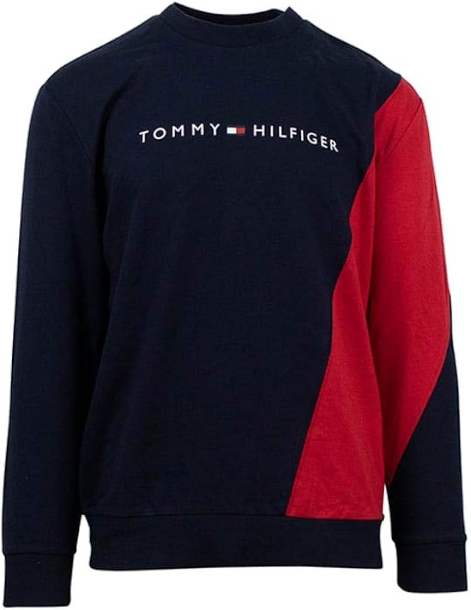tommy hilfiger junior linear logo crewneck sweatshirt black