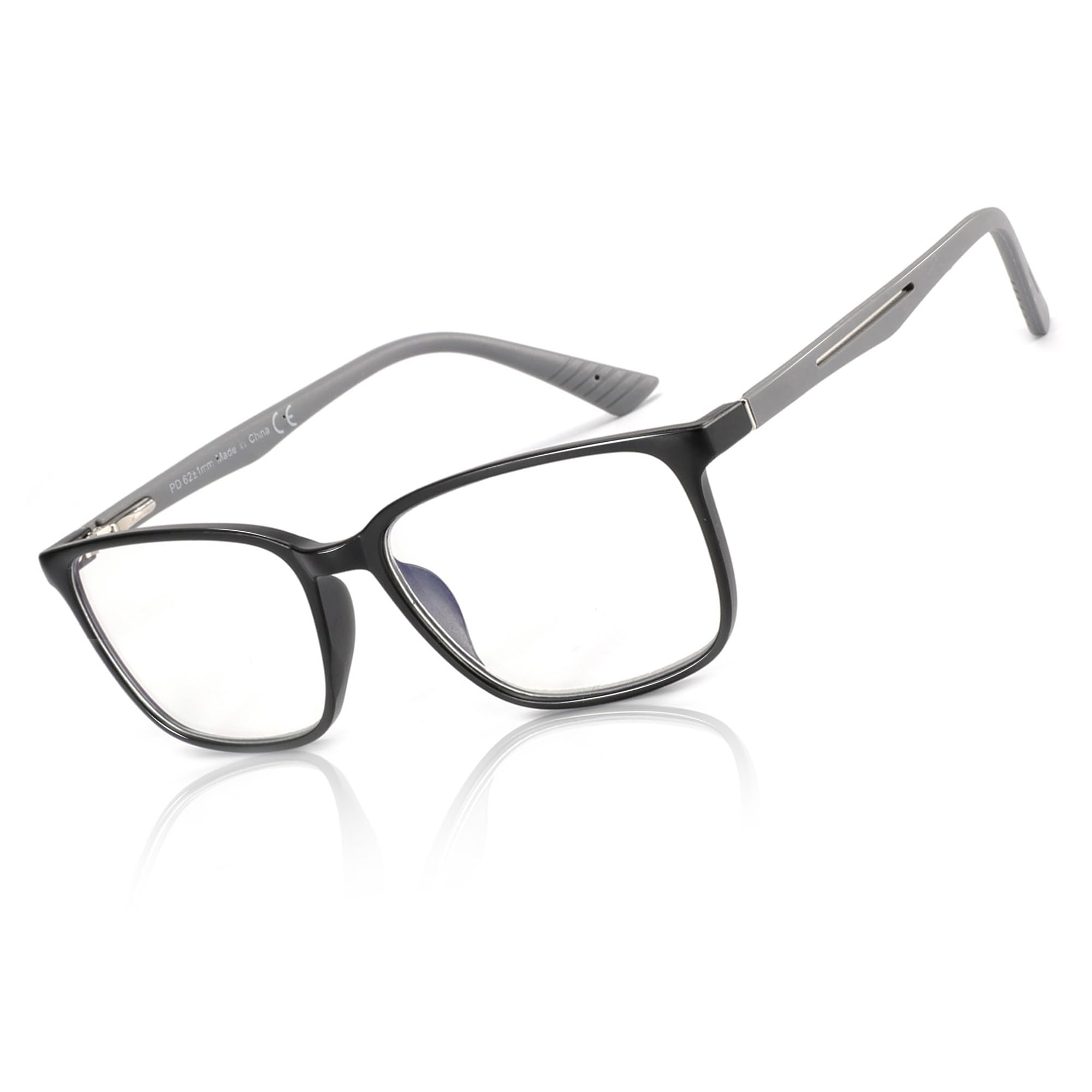 View 1 of +1.0   BLUEMOKY Blue Light Reading Glasses for Men?Sport Square Frame Readers, Anti Glare Computer Glasses