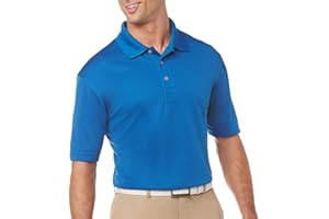 PGA TOUR Mens Airflux Solid Mesh Short Sleeve Classic Golf Polo Shirt