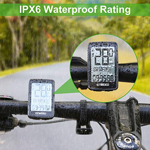 ENKEEO Wireless Rechargeable Bike Computer with Cadence, Waterproof Bicycle Speedometer Odometer Multi-Function with LCD Backlight Display Speed Distance Time Measure Calorie Consumption for Cycling - Thumbnail 5