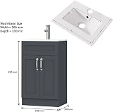 BELOFAY 500mm Floor Standing Vanity Unit with Basin Crawley Grey view 2