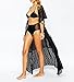 PONFFEAR Boho Long Maxi Beach Dress Swimsuit Sunscreen Bikini Cover Up Bathing Suit (Black)