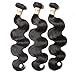 Connie Hair Brazilian Virgin Hair Body Wave 3 Bundles Grade 5A Unprocessed Human Weave Weft Mixed Length Natural Black Total 300g