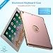 Phixnozar F1 Keyboard Case Compatible with iPad 2018 (6th Gen)/2017 (5th Gen)/Pro 9.7/Air 2 & 1 | Double-Rotating Hinge & Aluminum Keyboard/Case | Colorful Backlit Keys & Long Working Time (Rose Gold)