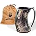 Norse Tradesman XL Viking Drinking Horn Mug - 100% Authentic Beer Horn Tankard With Thor's Hammer Engraving | The Mjolnir, High Polish, approx. 30 oz