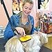 PEEKABOO Dog Grooming Slicker Brush - Self Cleaning Pet Deshedding Brush for Shedding Short Long Hair Large Medium Dogs Cats Undercoat