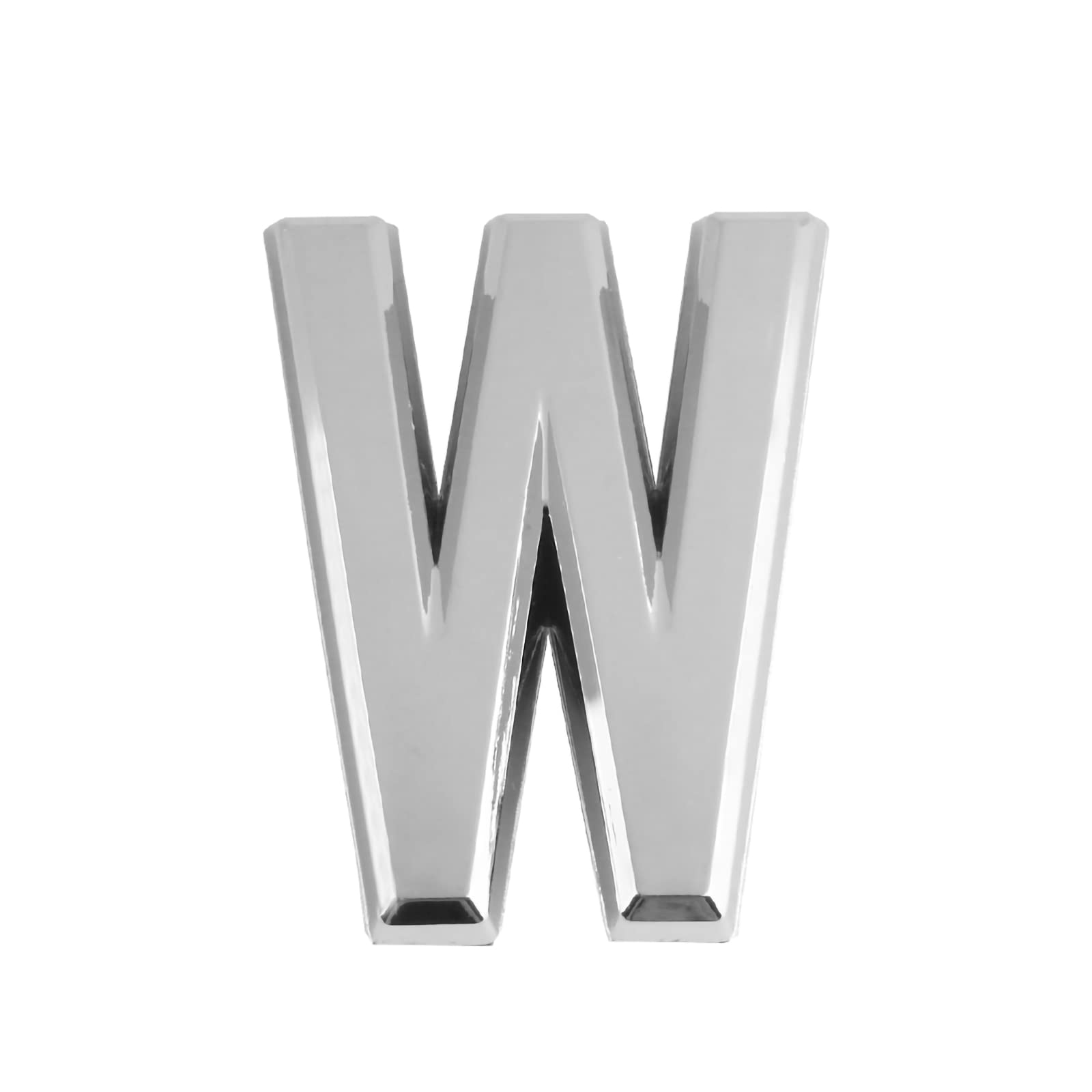 Larcele 1.96inch/5cm Self-Stick Modern House Number ABS Address Numbers Silver Mailbox Number 3 Pieces MPH-04(Letter W)