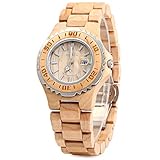 Bewell Women's ZS-100BL Handmade Wooden Analog Quartz Maple Wood Retro Wrist Watch