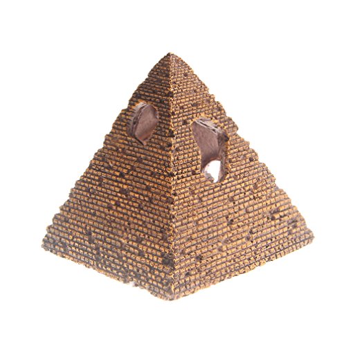 Emours Resin Egyptian Pyramids Reptile Shrimp Fish Hideouts Aquarium Decor