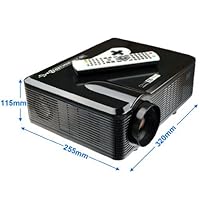 Excelvan 3000 Lumen HD Home Theater Multimedia LCD Projector 1080-HDMI/Analog TV/VGA/ AV Native 720p Support 1080p Led Projector Analog TV US by Excelvan