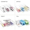 mDesign-Plastic-Kitchen-Pantry-Cabinet-Countertop-Organizer-Storage-Station-with-3-Drawers-for-Coffee-Tea-Sugar-Packets-Sweeteners-Creamers-Drink-Pods-Packets-4-Pack-Clear mDesign Handy Tea Box Storage Unit with Room for Different Types of Teabags – Sturdy Storage Box for Use in The Kitchen…