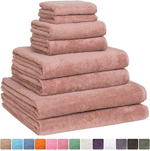 Luxury Extra Large 8-Piece Turkish Towel Set with 4 Bath Towels (30x60 and 24X48) - Matt Rose