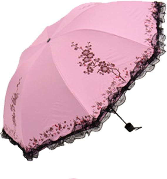 Amazon ハイカラ 折りたたみ 晴 雨傘 レース付き 明治 大正ロマン ピンク 折りたたみ傘 通販