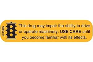 PHARMEX 16-W Permanent Paper Label, This Drug May", 1 9/16" x 3/8", Goldenrod (500 per Roll, 2 Rolls per Box)