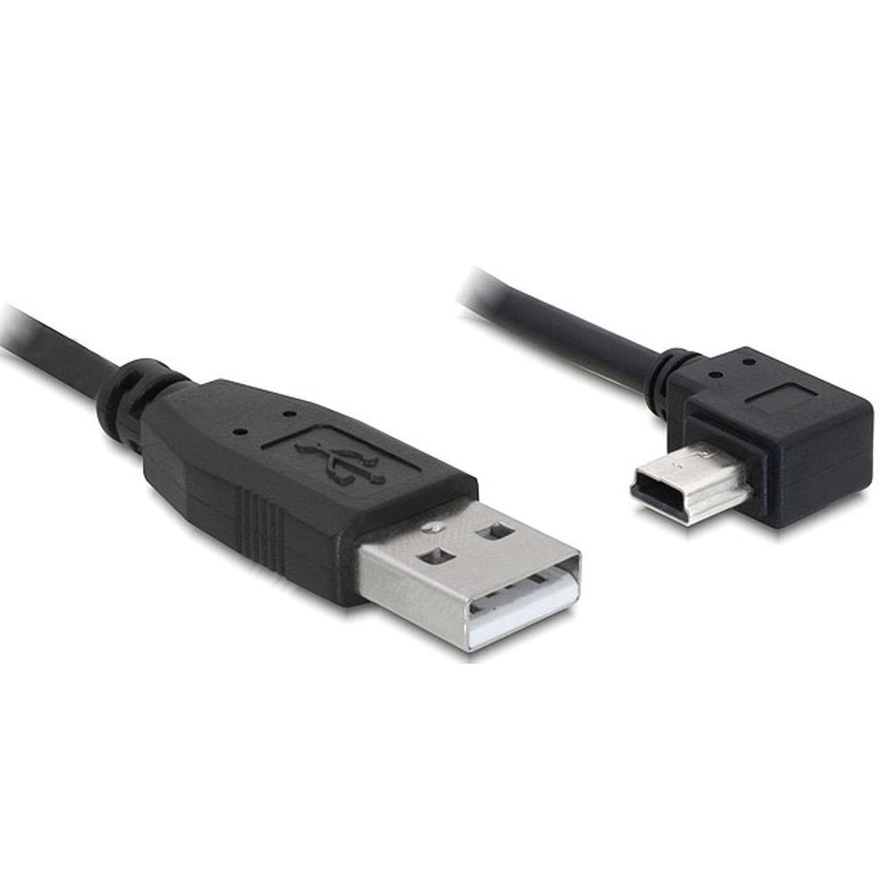 DeLock Kabel USB 2.0-A Male to USB mini-B 5-Pin Male Angled Black 2m