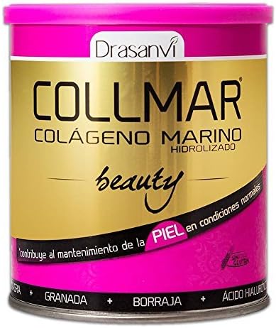 COLLMAR Beauty Hydrolysed Marine Collagen with Hyaluronic Acid, Vitamin C, Biotin, Evening Primrose Oil, Borage Oil and Pomegranate 275 g - 9.7 oz by Drasanvi