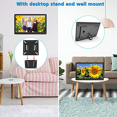 17 inch Digital Picture Frame, 1920x1080 IPS Screen Digital Photo Frame with 32G SD Card and Wall Mount, Motion Sensor, Auto Power On/Off, Music Support 1080P Video, SD Card and USB