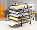 Halter Steel Mesh 5-Tier Shelf Tray Organizer for Desktop - Letter-Size - Black