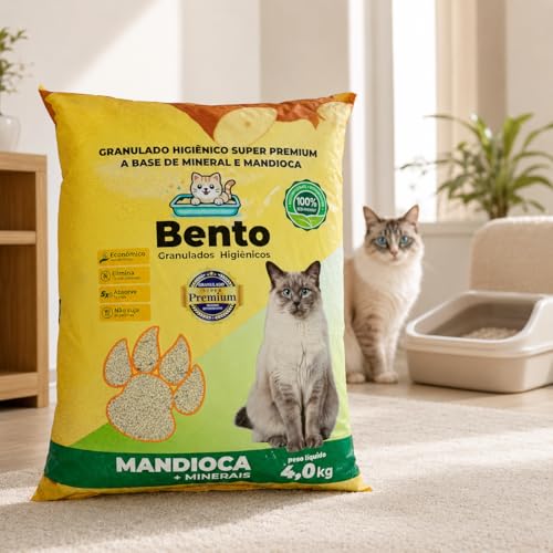 Areia Higiênica Granulado Para Gatos 4kg Mandioca + Minerais Super Premium Controle De Odores Alta Absorção Econômica Biodegradável Não Suja Patinhas Rende Mais Banheiro Sanitário Pet Premium Gato