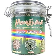Meowijuana Catnibas Catnip Pawty Mix Jar | Premium Cat Nip for Cats with Silvervine, Passion Flower, Chamomile, Dandelion & Valerian Root | High Potency Catnip | 60g