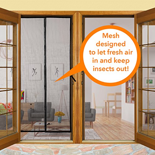 Lexi Home Upgraded Magnetic Screen Door - Door Screen with Strong Long Magnets, Hands-Free Bug Screen, Great for Patio - RV and Pet Screen Door
