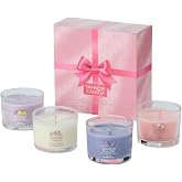 Yankee Candle Scented Votive Candles, Candle Gift Set, Home Fragrance Sampler Pack of 4, Lemon Lavender, Pink Sands, Lilac Blossoms and White Spruce Grapefruit, 1.3 Oz