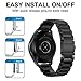 Valkit Compatible Galaxy Watch (46mm) Bands, 2 Pack 22mm Solid Stainless Steel Bands Metal Watch Strap Bracelet + Tempered Glass Protectors Replacement for Samsung Galaxy Watch 46mm SM-R800 Smartwatch