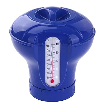Blueborn XL Dosierschwimmer CP-7T mit Thermometer Chemikalienspender für 4x 200g Chlor-Tabletten