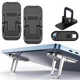 2PCS Laptop Stand Portable,Adjustable Laptop Riser, Ergonomic Cooling Mini Invisible Notebook Stand Riser for Desk Computer Keyboard MacBook (Black)