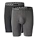 Baleaf 9 Inches Men's Active Underwear Sport Cool Dry Performance Boxer Briefs with Fly (2-Pack)