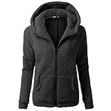 Tsmile Women Coat Clearance Fashion Women Winter Warm Wool Soft Zipper Hooded Sweater Outwear