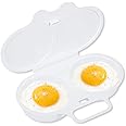 Microwave Egg Poacher, Microwave Egg Cooker Plastic Double Chamber, Microwave Egg Poacher Breakfast Cooking Kitchen Utensil