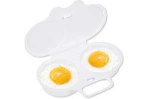 Microwave Egg Poacher, Microwave Egg Cooker Plastic Double Chamber, Microwave Egg Poacher Breakfast Cooking Kitchen Utensil