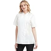 TopTie Women's Chef Coat Short Sleeve Chef Jacket